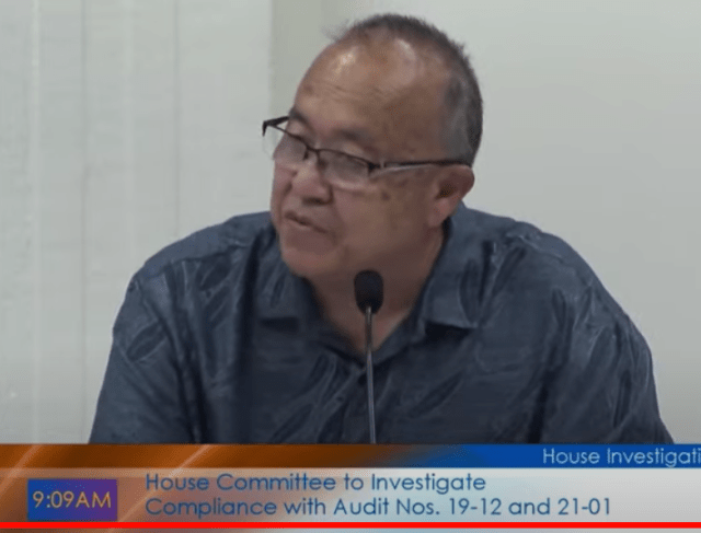 A screen shot from Thursday's hearing featuring former judge Randal Lee.