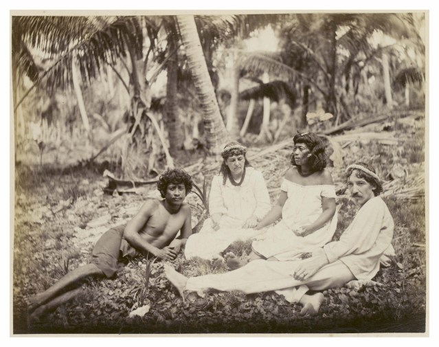 Robert Lewis Stevenson and friends, but not under a hau tree.