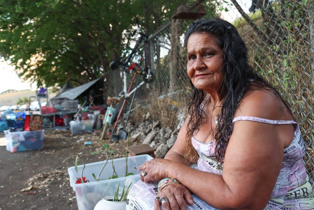 Antoinette Tuituu has been living on the side of the street on Varsity Lane for four years. She recently left to migrate to Waianae in order to stop being harassed by the police.