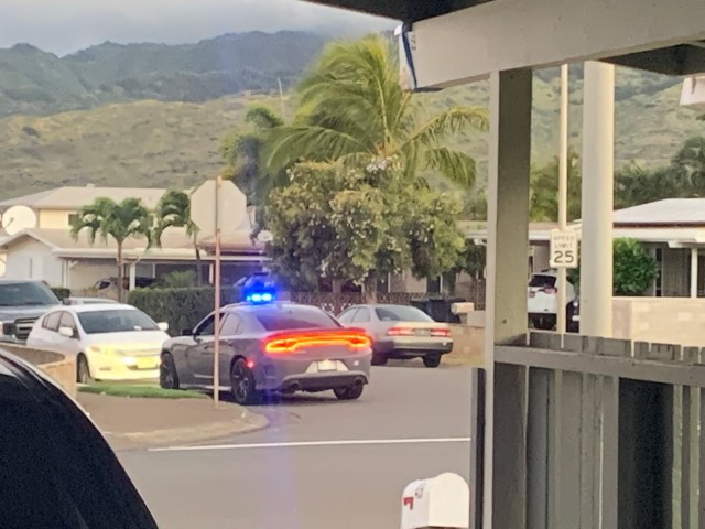 Police tagging parked cars