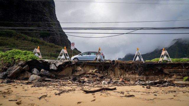 Iwi Kupuna Erosion Kaaawa Kamehameha Highway