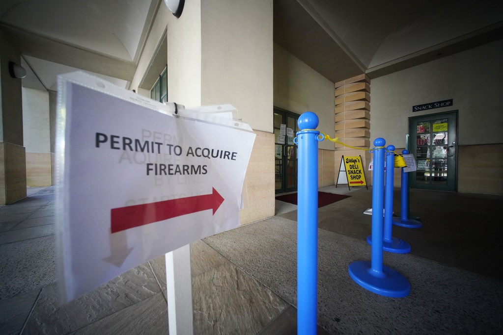 HPD 'Permit to Acquire firearms' sign at the HPD main station.