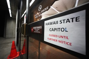 Hawaii State Capitol closed 2022. January 6, 2022.