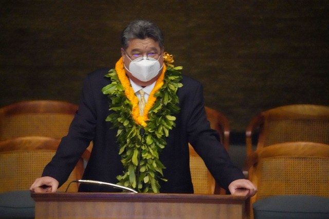 Opening Day Legislature 2022 Senate President Ron Kouchi.