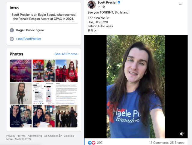 Screenshot from Scott Presler's Facebook page on Jan. 6, 2022.