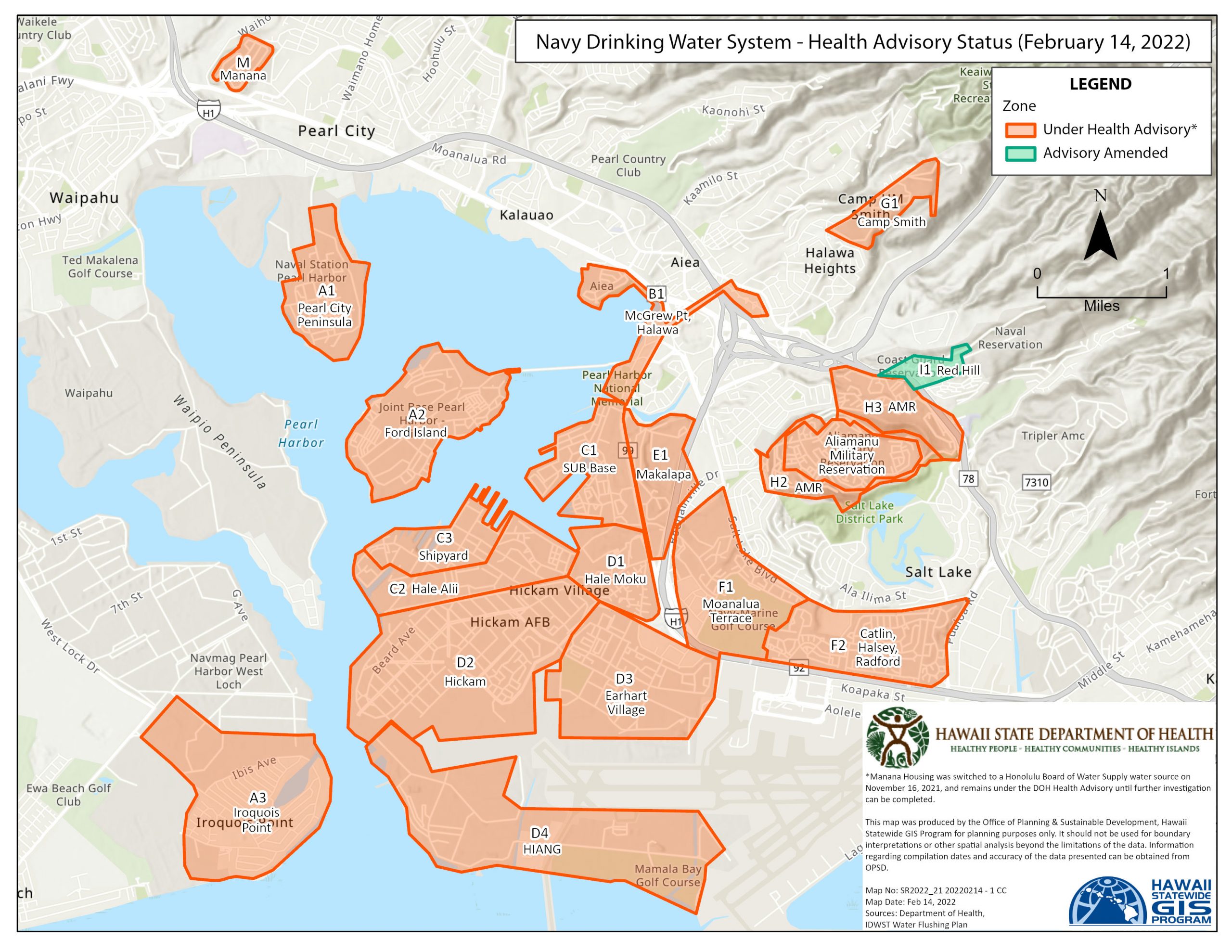 Hawaii Health Department clears Red Hill neighborhood for clean drinking water amid Navy Red Hill crisis.