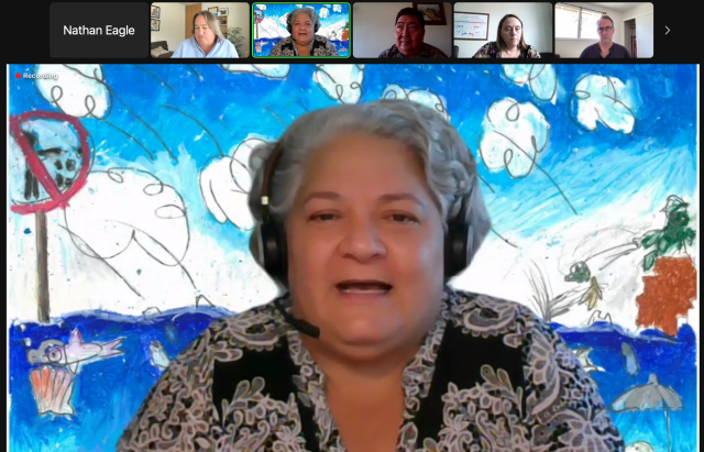 Kealii Lopez, executive director of AARP Hawaii, talks to the Civil Beat Editorial Board, Feb. 16, 2022.