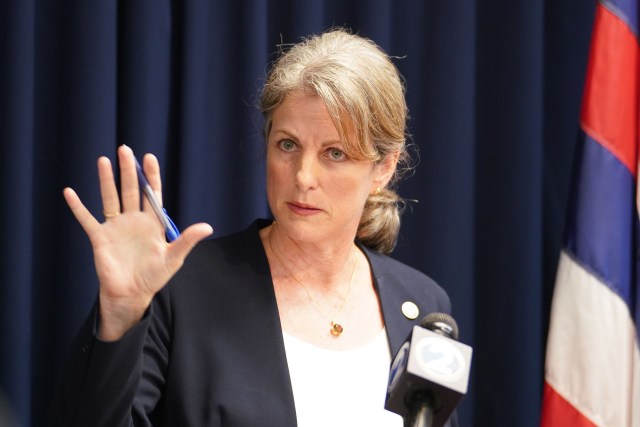 United States Attorney Clare Connors charge former Senator Jamie Kalani English and Representative Ty Cullen with one count of honest services wire fraud.