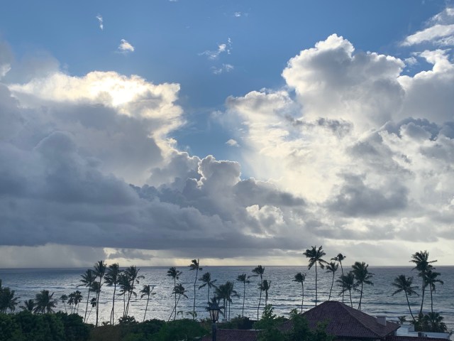 Rain clouds building off of Diamond Head