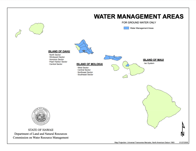 A screenshot of ground water management areas