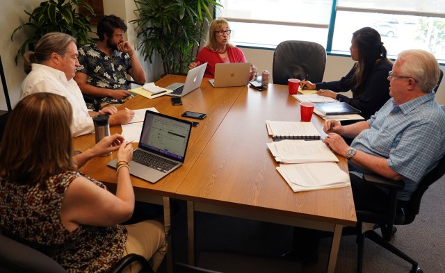 Honolulu Police Commission Chair Shannon Alivado and Vice Chair Jerry Gibson talk to the Civil Beat Editorial Board, April, 28, 2022.