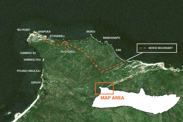 Map of protected Mokio Preserve boundary on Molokai