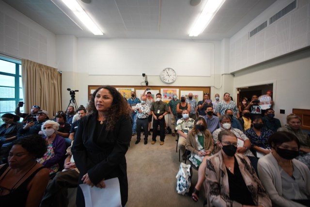Public packed into the DOE Board of Education meeting today.