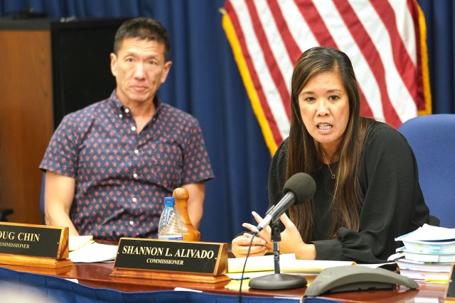 Honolulu Police Commission Commissioner and Chair Shannon Alivado speaks duirng meeting that 4 chief finalists appeared and gave closing remarks.