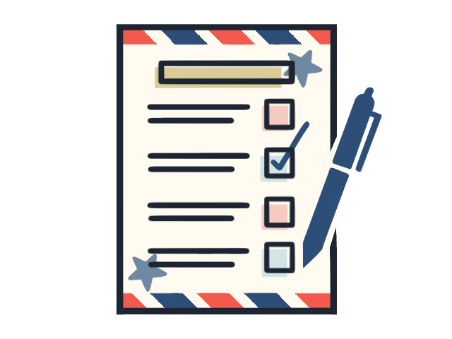 Election illustration of a ballot