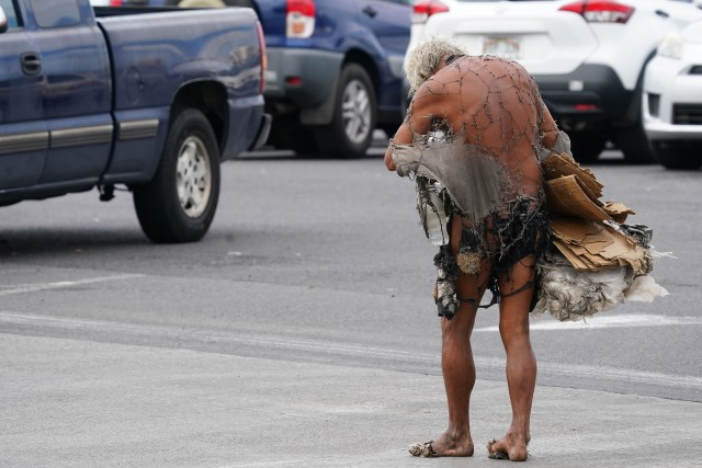 A man walks along South King Street.