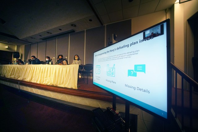 Department of Health disapproves the Navy's defueling plan. during a Joint Senate House Informational Committee on the Red Hill fuel spill held at the Capitol Auditorium.