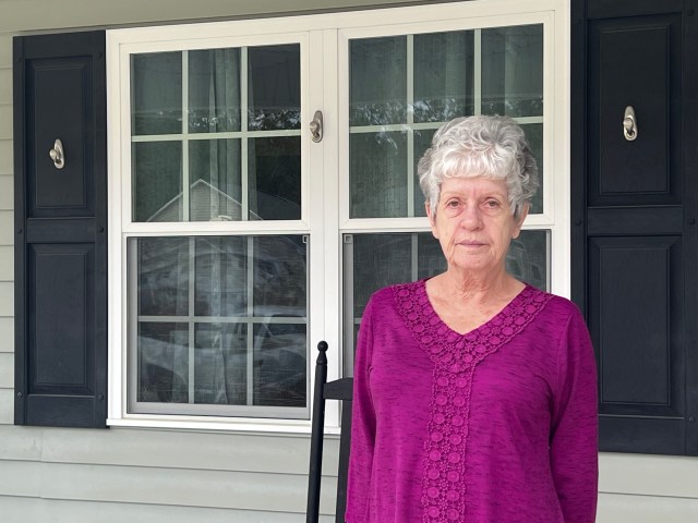 Janice Crews, 79, stands in front of the house she bought after selling her North Hills Drive home in New Bern, North Carolina.