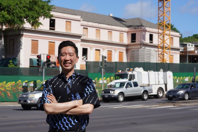 Senator Stanley Chang stands fronting the Atherton YMCA located along the University Avenue.