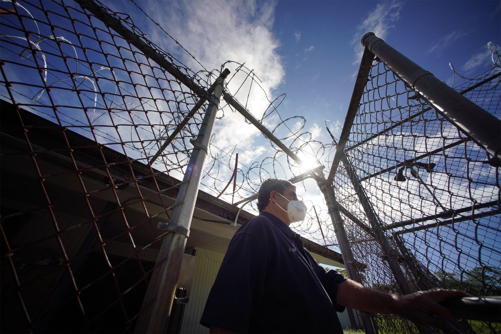 Hale Nani prison razor wire located on Hawaii island. Womens area.