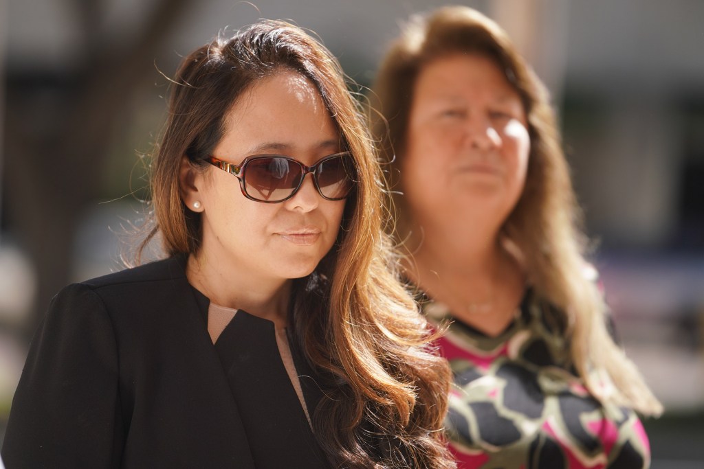 Sheri Tanaka arrives at US District Court.