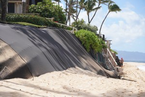 Homes along Sunset Beach with foundation on makai side with damage. Today's waves were relatively calm as we approach another cycle of large winter surf. in the coming months.