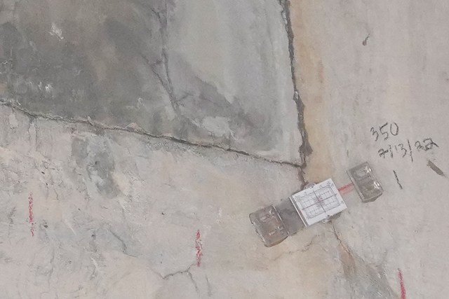 Kalauao HART Rail station located at Pearlridge. Some cracks are visible on the mauka side of the station.
