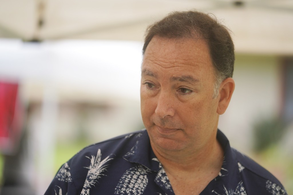 Maui Council, Lanai Seat Gabe Johnson at the Lanai housing lottery.