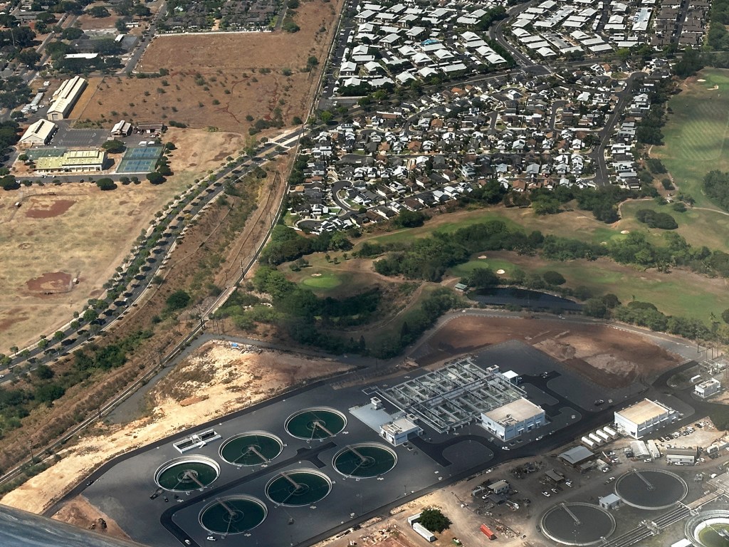 Honouliuli water recyling facility wastewater treatment plant ewa beach kapolei file stock