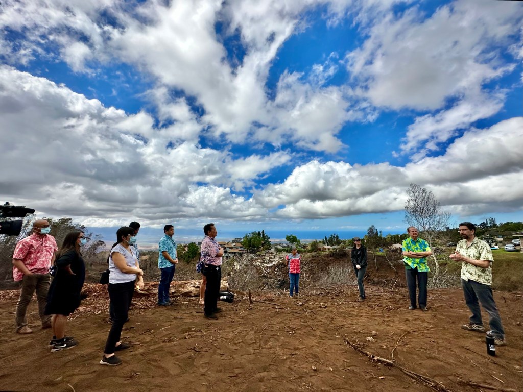 Members of the House Finance Committee traveled to Kula on Wednesday to hear from officials with the Natural Resources Conservation Service among others. (Nathan Eagle/Civil Beat/2023)