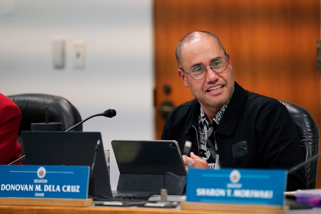Senate Ways and Means Committee Chair Senator Donovan Dela Cruz is photographed during a meeting Wednesday, Dec. 20, 2023, in Honolulu. (Kevin Fujii/Civil Beat/2023)