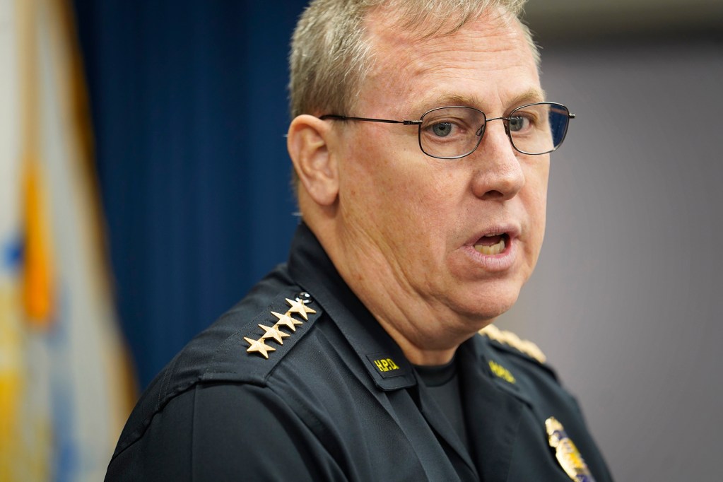 Honolulu Police Department Chief Joe Logan speaks at a press conference Friday, Dec. 29, 2023, in Honolulu. Chief Logan discussed the concealed carry permit changes for 2024. (Kevin Fujii/Civil Beat/2023)