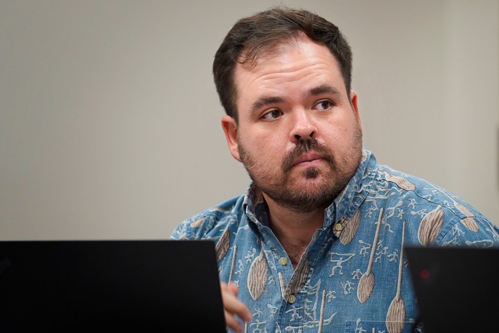 House of Representatives education committee member Chris Todd attends a hearing Tuesday, Jan. 30, 2024, in Honolulu. (Kevin Fujii/Civil Beat/2024)