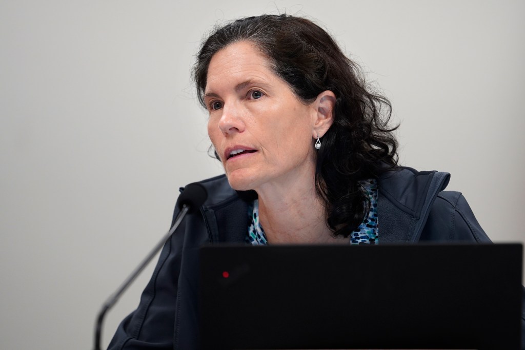 House of Representatives education committee member Lisa Marten is photographed during a hearing Tuesday, Jan. 30, 2024, in Honolulu.(Kevin Fujii/Civil Beat/2024)