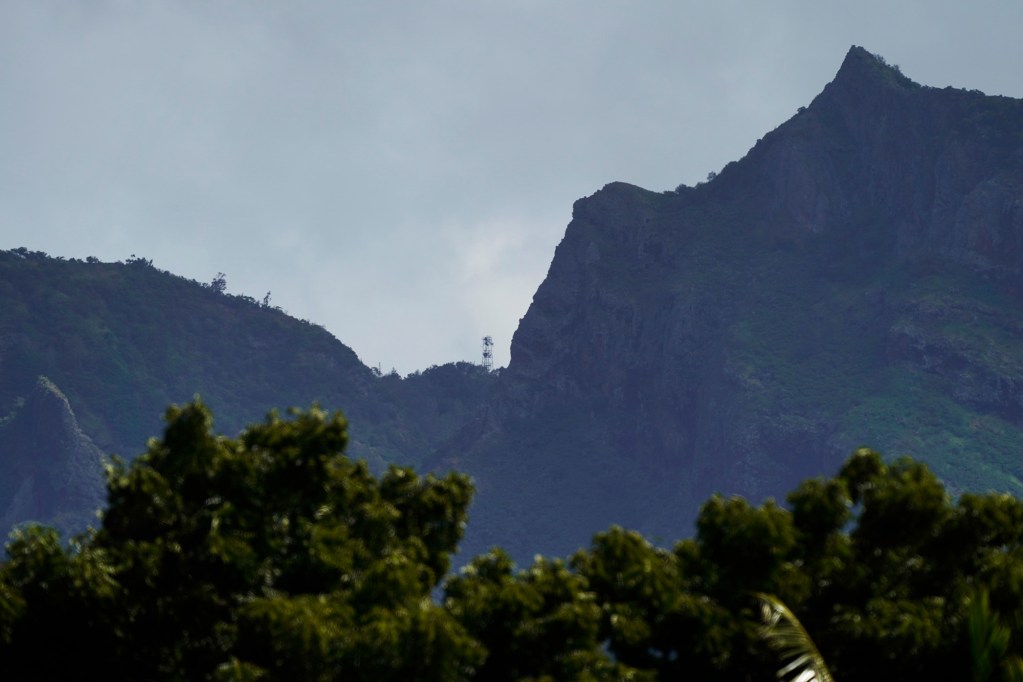 Kolekole Pass is seen from Laulaulei Naval Road Wednesday, Feb. 28, 2024, in Waianae. (Kevin Fujii/Civil Beat/2024)