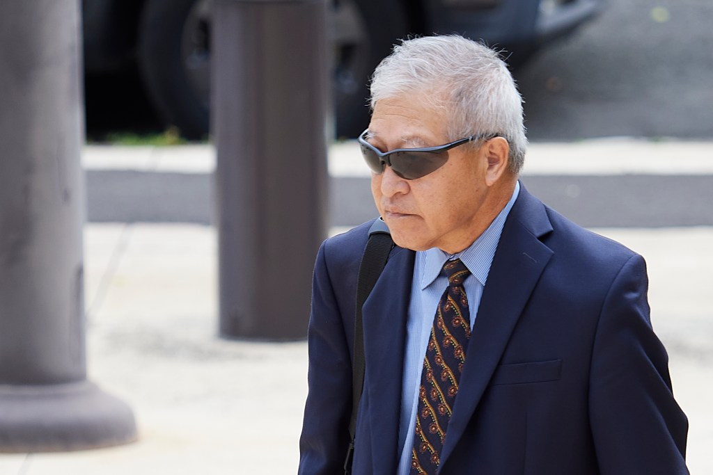 The former Honolulu County Prosecutor Keith Kaneshiro who is accused of bribery, arrives at the Prince Jonah Kalanianaole Federal Building April 29, 2024. (David Croxford/Civil Beat/2024)