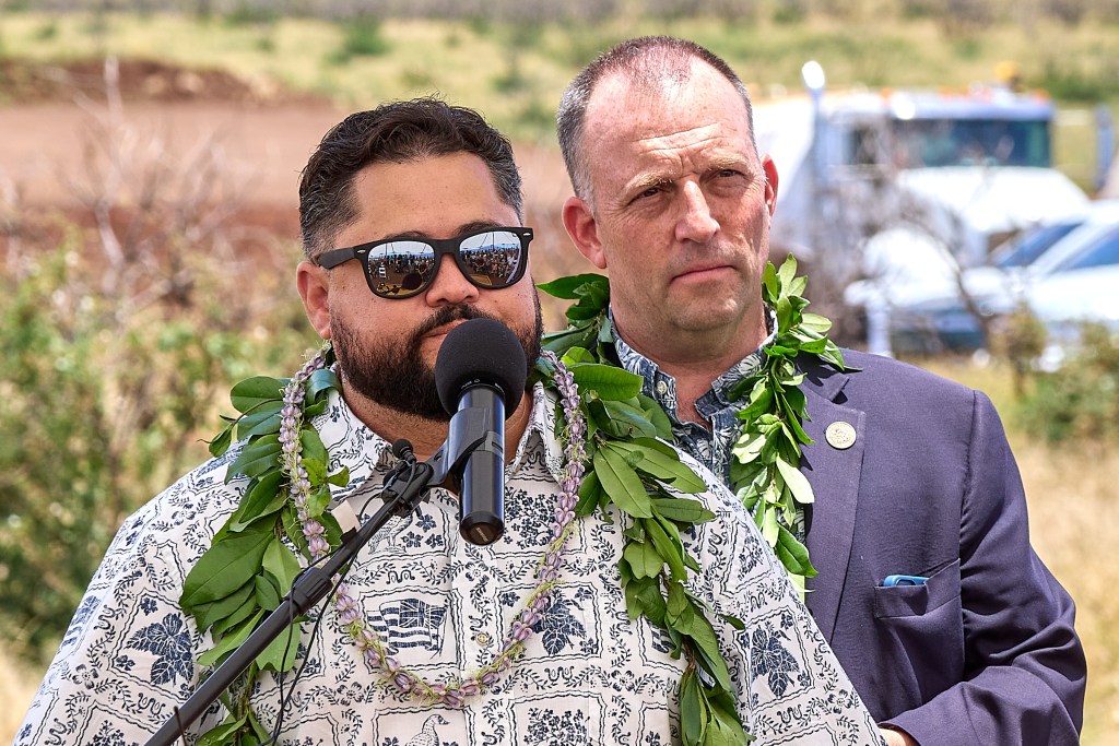 The Ka LaÕi Ola area where houses will be built for Lahaina Maui Fire Victims was inaugurated today April 30, 2024 by Governor Josh Green accompanied by various other state and county Representatives. David Croxford/Civil Beat/2024