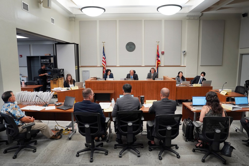 PUC holds a hearing for Sandwich Isles Communications Monday, June 17, 2024, in Honolulu. (Kevin Fujii/Civil Beat/2024)