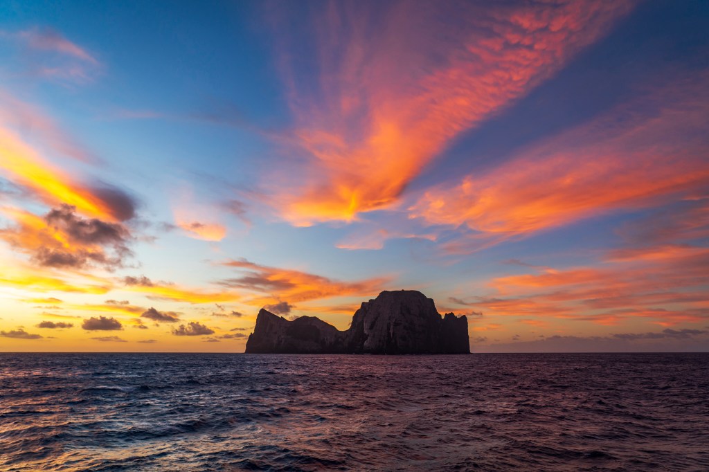 The sun rises at Nihoa in Papahanaumokuakea Marine National Monument. (Nathan Eagle/Civil Beat/2024)