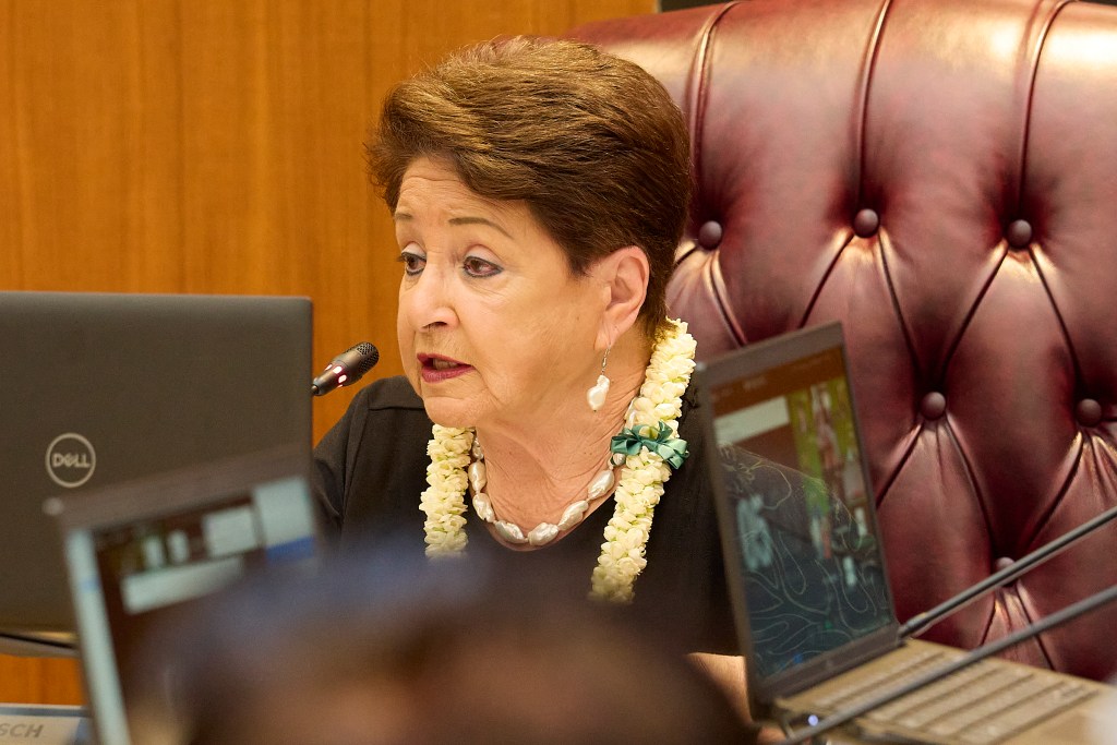 OHA Trustee Carmen Hulu Lindsey photographed 12.4.24 (David Croxford/Civil Beat/2024)