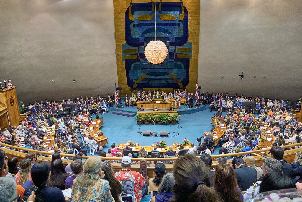 Opening Session of the 33rd Legislature January 15th, 2025. Scenes from the opening session of the Senate(David Croxford/Civil Beat/2025)