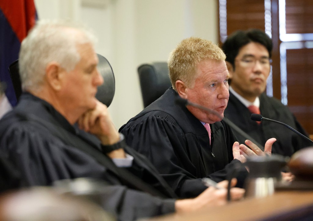 Arguments presented before Hawaii Supreme Court relating to the Maui Wildfire settlements and how to proceed.(Pool Photo/Civil Beat/2025)