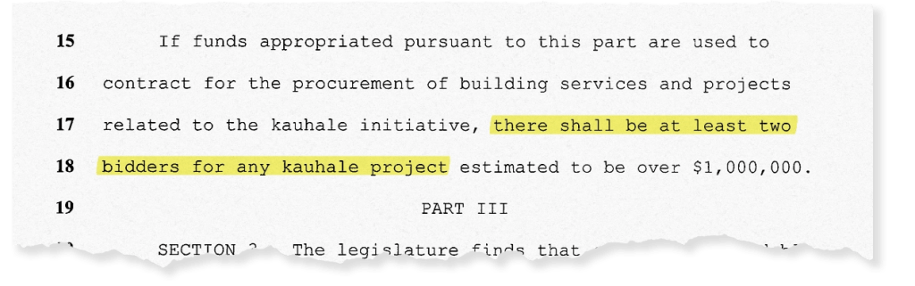 Document clipping of an older version of the Kauhale bill reading.
