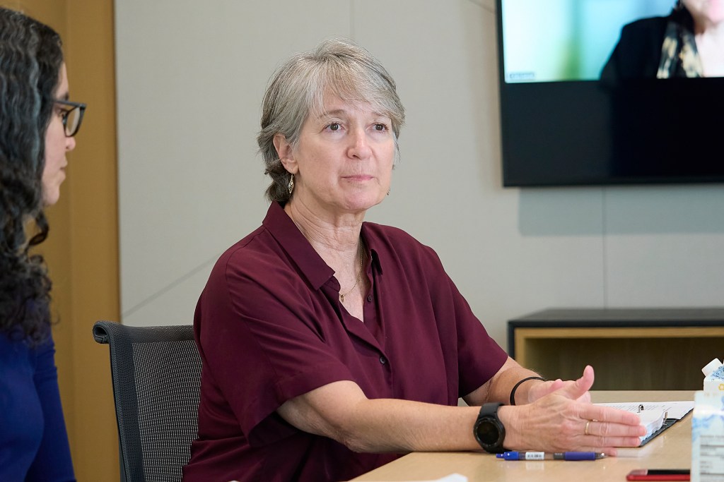Hawaii Attorney General Anne Lopez met with Civil Beat’s Editorial Board on Monday May 5th in Their Offices in Kaimuki.  Accompanying her was Solicitor General Kaliko Fernandes who assisted the AG in answering some of the questions posed by the Ed Board.(David Croxford/Civil Beat/2025)