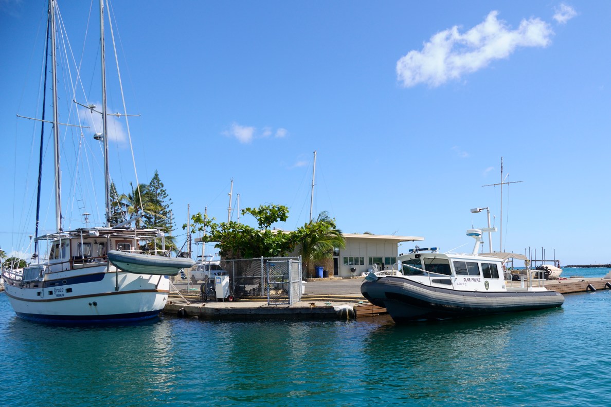 A trip around the Ala Wai Boat harbor courtesy of Kate Thompson to view some of the dereliction of piers and moorings in one of the StateÕs more prestigious harbors.(David Croxford/Civil Beat/2025)