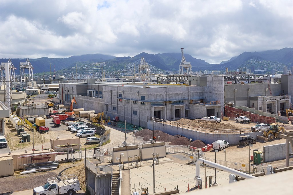 The Sand Island Waste Water Treatment plant is undergoing some renovations and updates that will keep it at the forefront of technology for the state. Photographed May 19th(David Croxford/Civil Beat/2025)