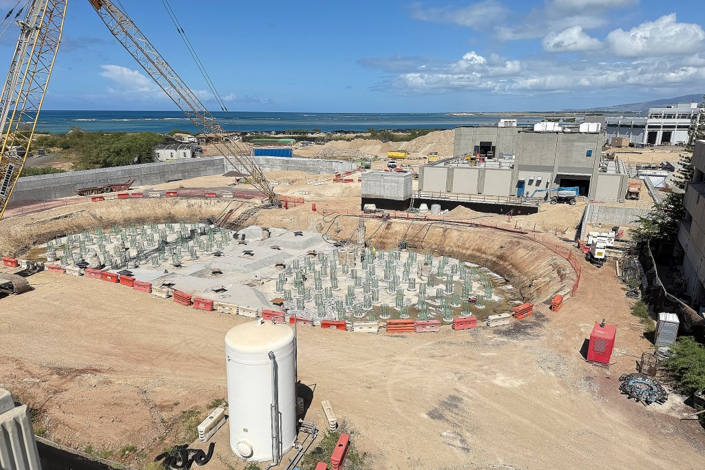 The Sand Island Waste Water Treatment plant is undergoing some renovations and updates that will keep it at the forefront of technology for the state.  Photographed May 19th(David Croxford/Civil Beat/2025)