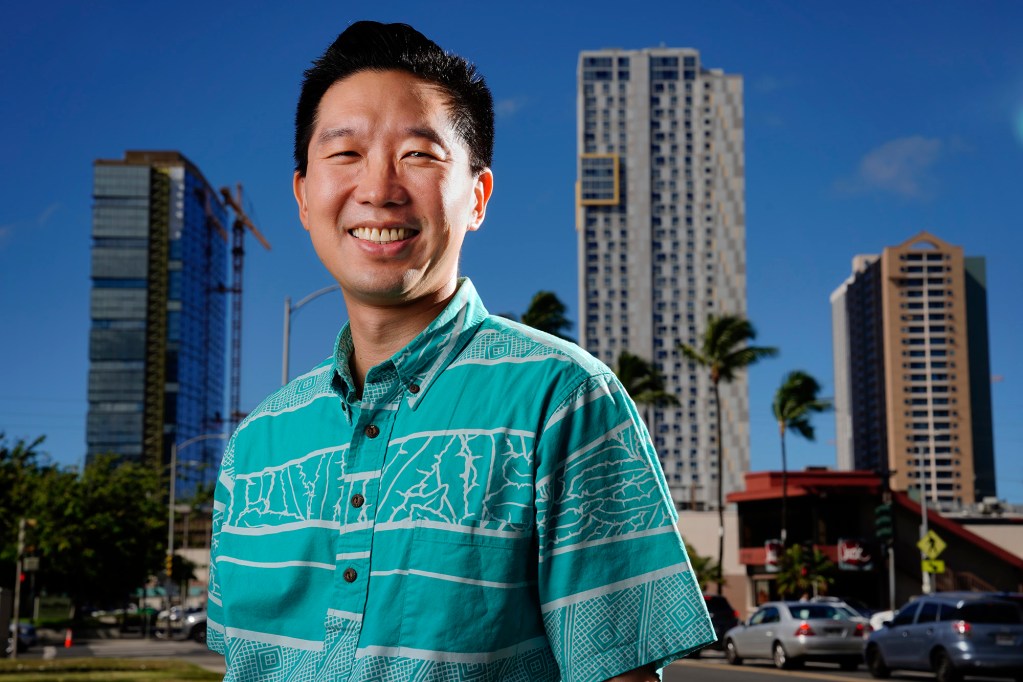 Senator Stanley Chang is photographed Tuesday, Sept. 30, 2025, in Honolulu. Sen. Chang is pushing a housing program called Aloha Homes for nearly a decade. He believes it could help solve Hawaiʻi's housing crisis. (Kevin Fujii/Civil Beat/2025)