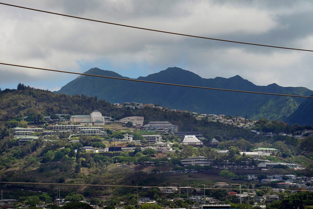 The Kamehameha School Kapālama Campus is photographed from the new Skyline Middle Street Transit Center - Kahauiki station Thursday, Oct. 9, 2025, in Honolulu. (Kevin Fujii/Civil Beat/2025)