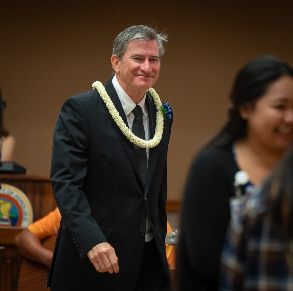 Chair Tommy Waters at City Council chambers in Honolulu May 13, 2026. (Craig Fujii/Civil Beat/2026)